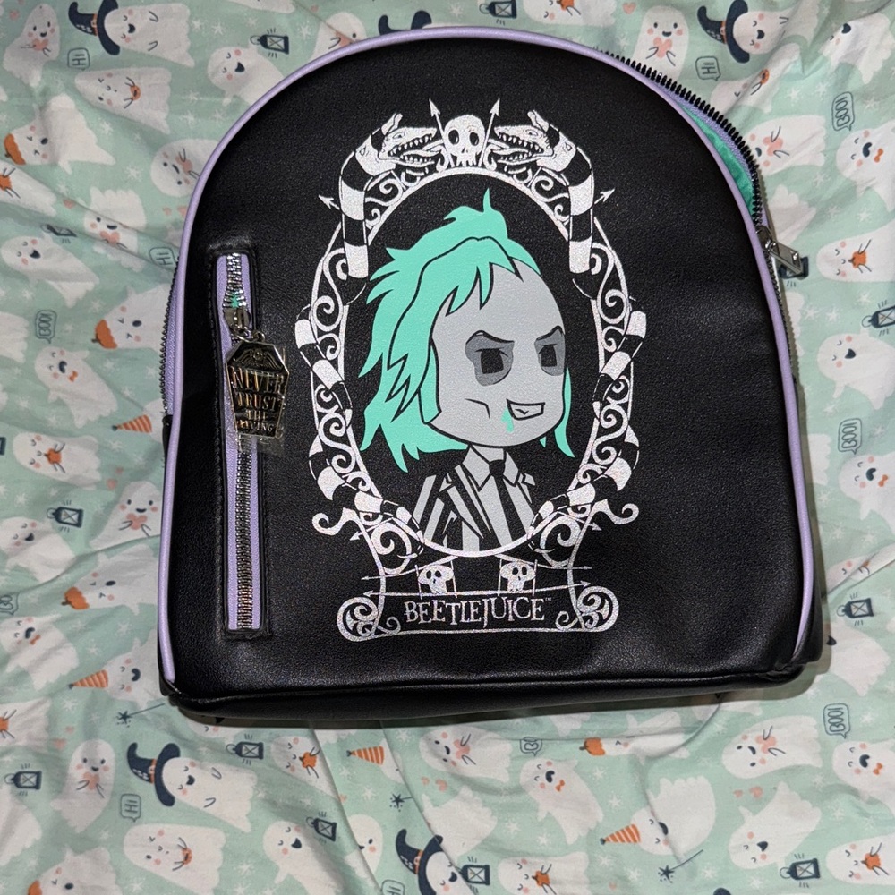 Bioworld Black and Mint Beetlejuice Backpack